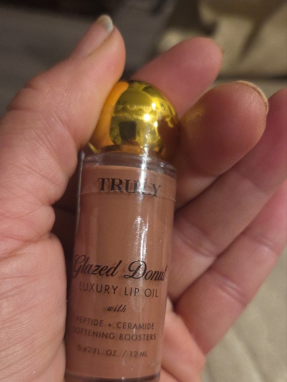 TRULY Glazed Donut Luxury Lip Oil - Nude Brown *PENDING PAYMENT 9/21/26 - Picture 2 of 4